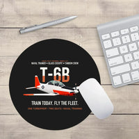 Thumbnail for T-6B Texan II Naval Aviator Training design on black round mouse pad
