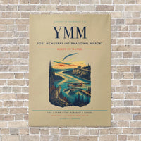 Thumbnail for Fort McMurray International Airport YMM vertical canvas print - no frame - beige background
