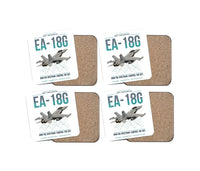 Thumbnail for EA-18G Growler design on white 4 pieces set coaster