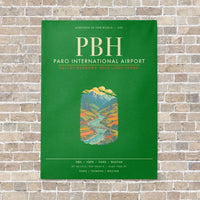 Thumbnail for Paro International Airport PBH - Canvas Framed - Green