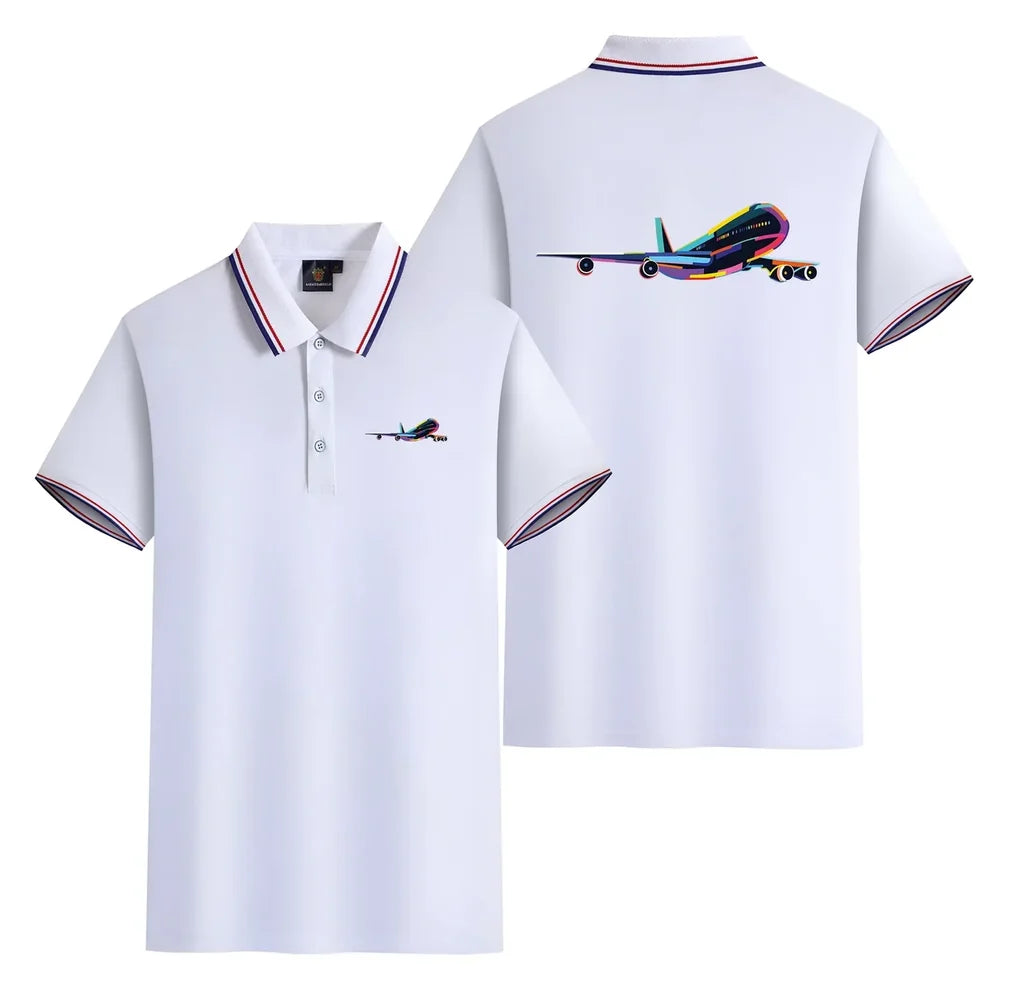 Customisable Multicolor Airplane Polo Shirt - view 18