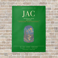 Thumbnail for Jackson Hole Airport JAC - Canvas Framed - Green