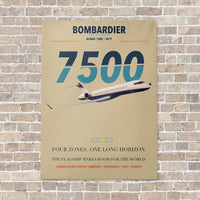Thumbnail for Bombardier Global 7500 vertical canvas print - no frame - beige background