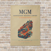 Thumbnail for Montgomery Regional Airport MGM vertical canvas print - no frame - beige background