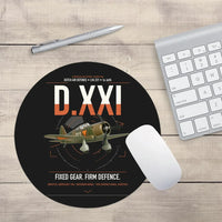 Thumbnail for Fokker D.XXI — Dutch LVA aircraft 221 design on black round mouse pad