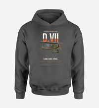 Thumbnail for Fokker D.VII design on dark gray double-side hoodie, single-side print