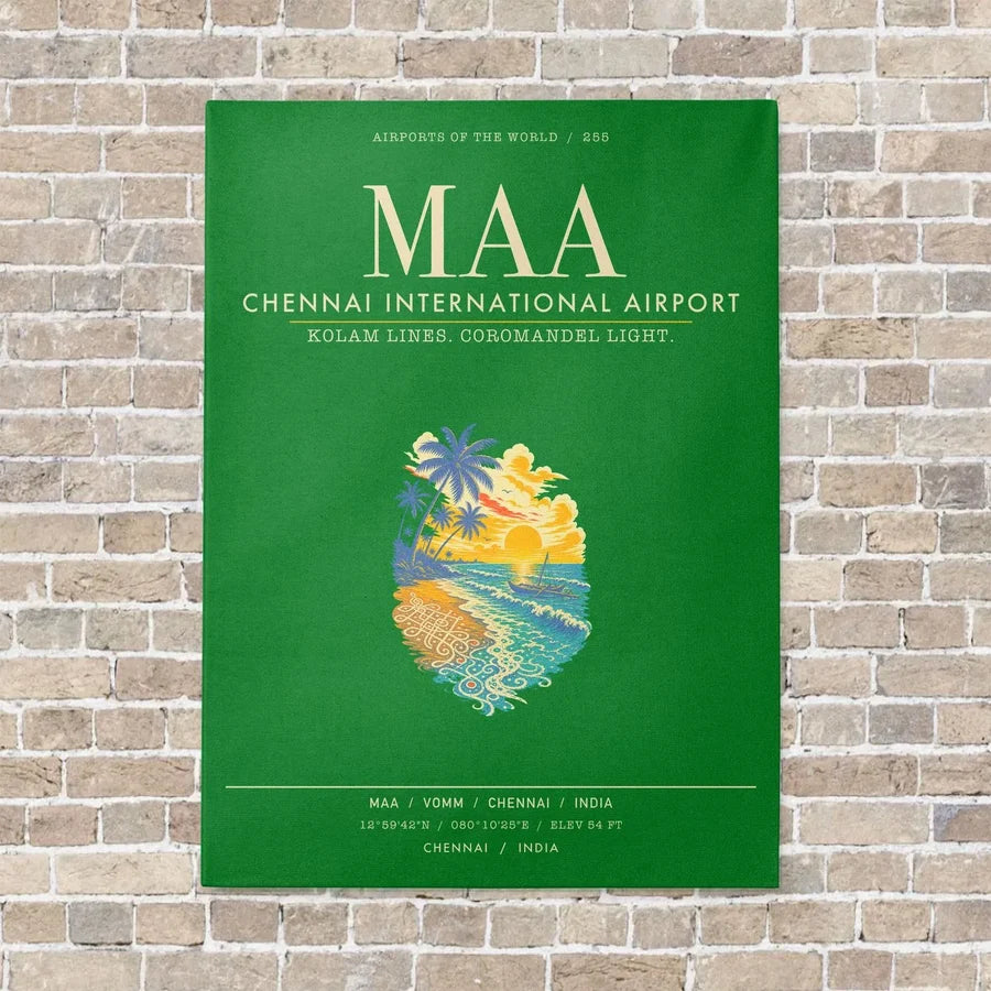 Chennai International Airport MAA - Canvas Framed - Green