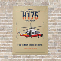 Thumbnail for Airbus H175 vertical canvas print - no frame - beige background