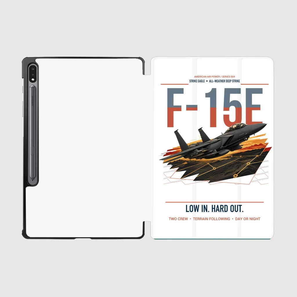 F-15E Strike Eagle design on white samsung tablet tablet case