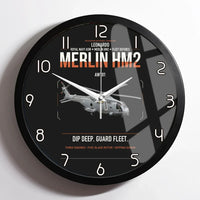 Thumbnail for Leonardo AW101 Merlin HM2 design on black framed wall clock