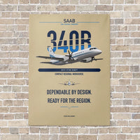 Thumbnail for Saab 340B vertical canvas print - no frame - beige background