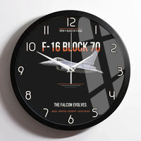 Thumbnail for F-16 Block 70 The Falcon Evolves design on black framed wall clock