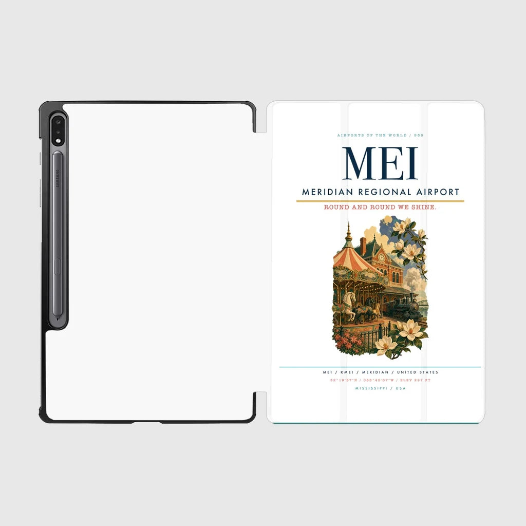 Meridian Regional Airport (MEI) design on white samsung tablet tablet case