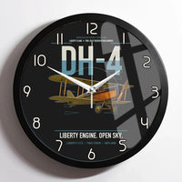 Thumbnail for Airco DH-4 Liberty Plane design on black framed wall clock