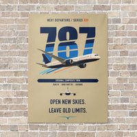 Thumbnail for Boeing 787-8 Dreamliner vertical canvas print - no frame - beige background