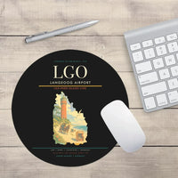 Thumbnail for Langeoog Airport (LGO) design on black round mouse pad