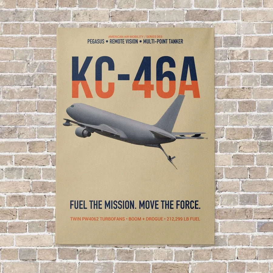 KC-46A PEGASUS vertical canvas print - no frame - beige background