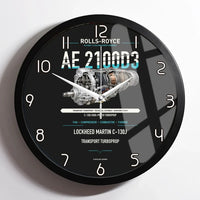 Thumbnail for AE 2100D3 design on black framed wall clock