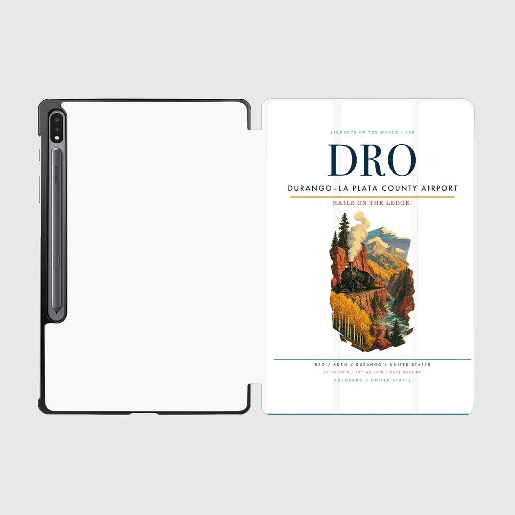 Durango–La Plata County Airport (DRO) design on white samsung tablet tablet case