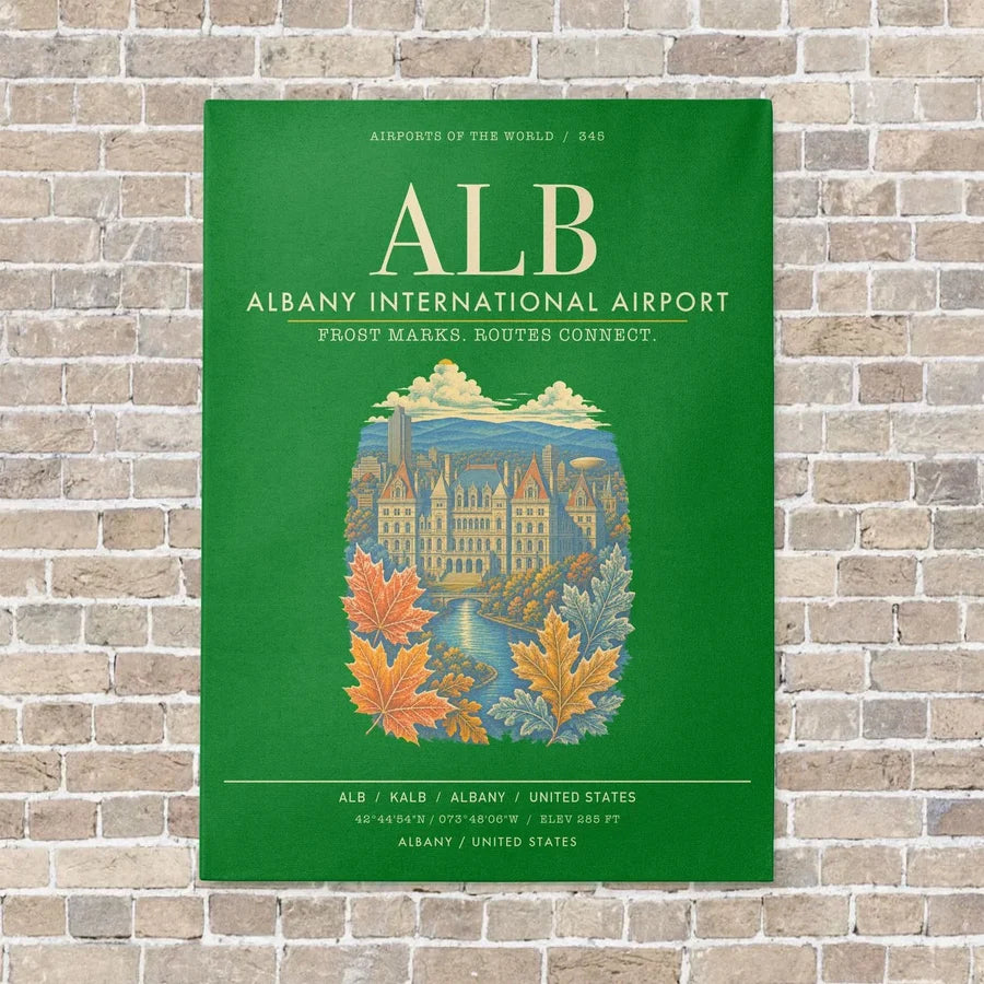 Albany International Airport ALB - Canvas Framed - Green