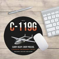 Thumbnail for C-119G Flying Boxcar design on black round mouse pad