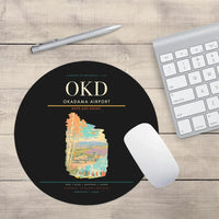 Thumbnail for Okadama Airport (OKD) design on black round mouse pad