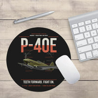 Thumbnail for P-40E Warhawk design on black round mouse pad