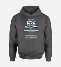 Thumbnail for Beechcraft Bonanza G36 design on dark gray double-side hoodie, single-side print