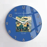 Thumbnail for VINTAGE G4140 - The Old Timers' Bench - Designed Wall Clocks design on blue no-frame