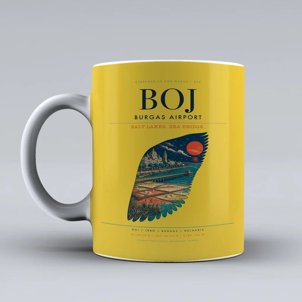 Burgas Airport BOJ Mug - Yellow