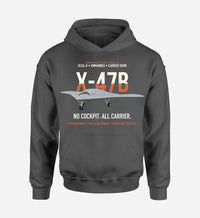 Thumbnail for X-47B UCAS-D design on dark gray hoodie single side