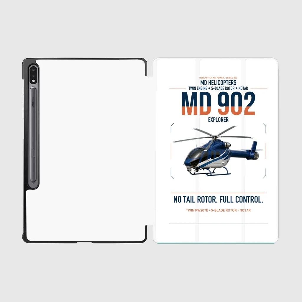 MD Helicopters MD 902 Explorer design on white samsung tablet tablet case