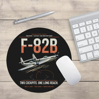 Thumbnail for F-82B Twin Mustang design on black round mouse pad
