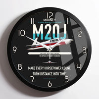 Thumbnail for Mooney M20J 201 design on black framed wall clock