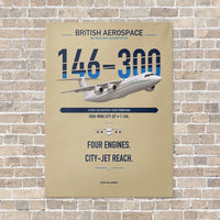 Thumbnail for BAe 146-300 vertical canvas print - no frame - beige background