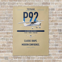 Thumbnail for Tecnam P92 Echo MkII vertical canvas print - no frame - beige background