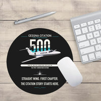 Thumbnail for Cessna Citation 500 - Citation I design on black round mouse pad