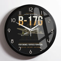Thumbnail for B-17G Flying Fortress design on black framed wall clock