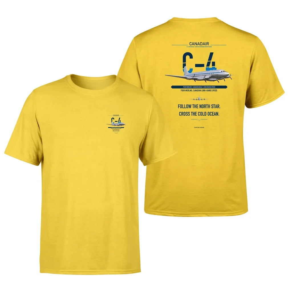 Canadair C-4 Argonaut - North Star design on yellow t shirt