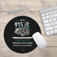 Thumbnail for 915 iS design on black round mouse pad