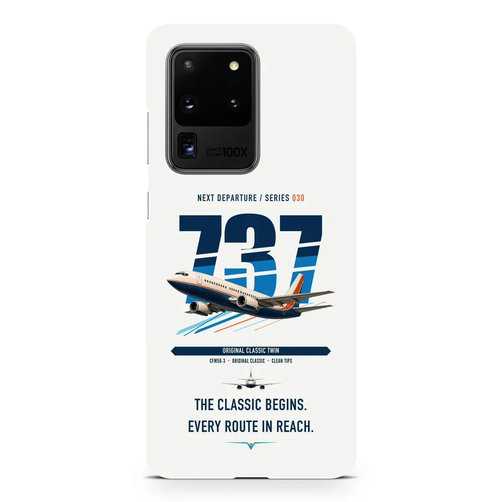 Boeing 737-300 Classic design on samsung case - white