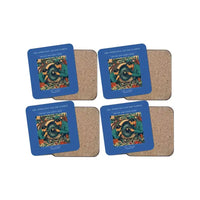 Thumbnail for The Apprentice And The Turbine - Designed Coasters design on blue 4-pieces-set
