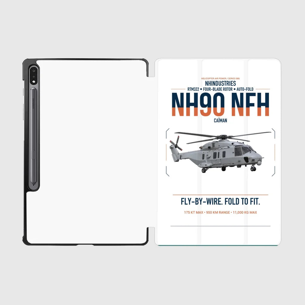 NHIndustries NH90 NFH Caïman design on white samsung tablet tablet case