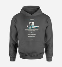 Thumbnail for Fokker 50 design on dark gray double-side hoodie, single-side print