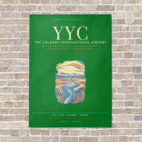 Thumbnail for YYC Calgary International Airport - Canvas Framed - Green