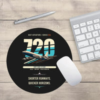 Thumbnail for Boeing 720B design on black round mouse pad