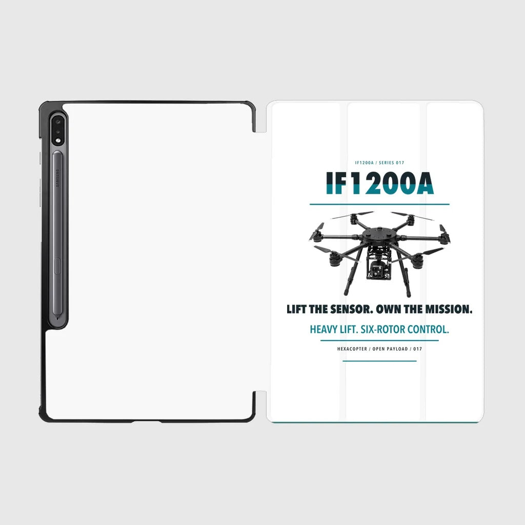 Inspired Flight IF1200A design on white samsung tablet tablet case