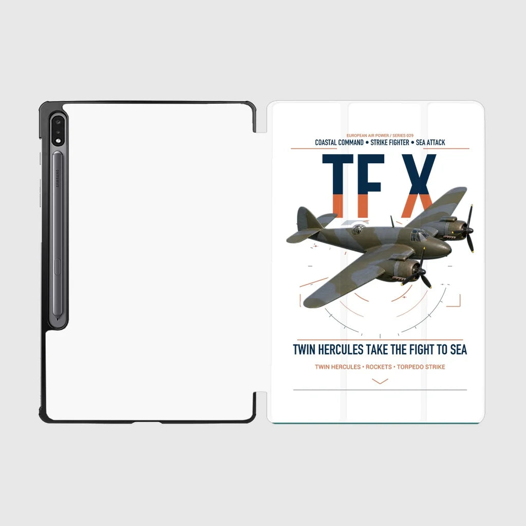 Bristol Beaufighter TF X design on white samsung tablet tablet case