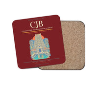 Thumbnail for Coimbatore International Airport CJB Coaster 1-Piece - Dark Red