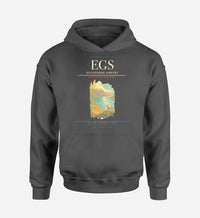 Thumbnail for Egilsstaðir Airport (EGS) design on dark gray hoodie single-side print